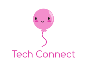 Pink Kawaii Balloon logo design