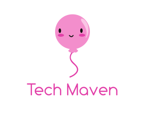 Pink Kawaii Balloon logo design