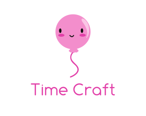 Pink Kawaii Balloon logo design