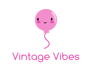 Pink Kawaii Balloon logo design