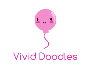 Pink Kawaii Balloon logo design