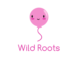 Pink Kawaii Balloon logo design