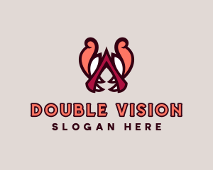 Double Dragon Character logo design