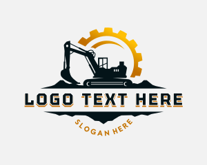 Construction Cogwheel  Excavator logo