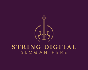 Violin Music Instrument logo design