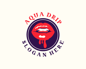 Kissable Lips Drip logo design