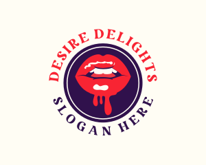 Kissable Lips Drip logo design