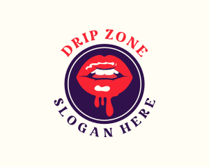 Kissable Lips Drip logo design