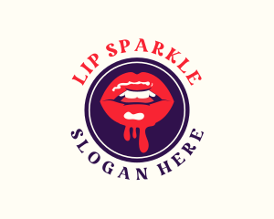 Kissable Lips Drip logo design