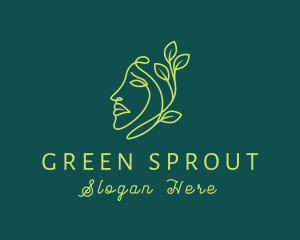 Woman Sprout Face logo design