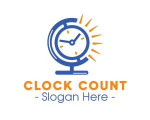 Time Clock Globe logo design