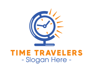 Time Clock Globe logo design