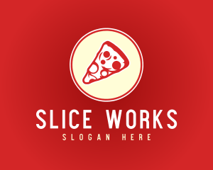 Pepperoni Pizza Pizzeria logo design