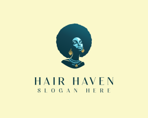 Beautiful Afro Hair Woman  logo