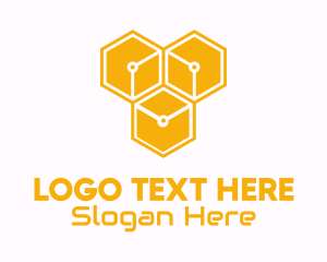 Yellow Circuitry Honeycomb logo