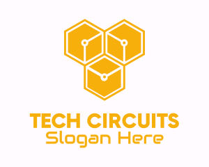 Yellow Circuitry Honeycomb logo