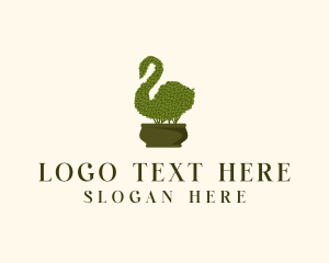 Swan Topiary Plant Logo