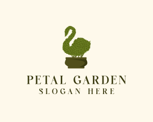 Swan Topiary Plant logo design