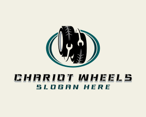 Tire Wheels Wrench logo design