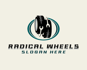 Tire Wheels Wrench logo design