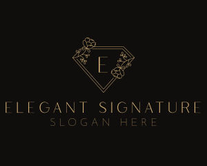 Stylish Floral Diamond logo design