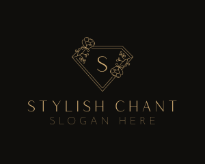 Stylish Floral Diamond logo design