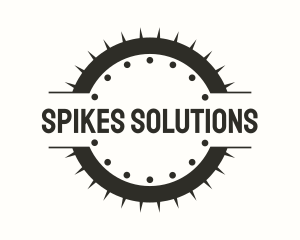 Spike Gear Mechanical Badge logo design