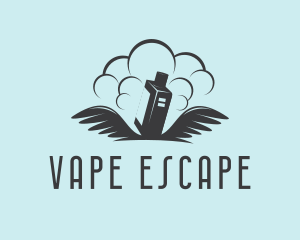 Vape Wings Smoke logo design