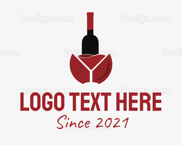 Wine Liquor Bottle Logo