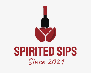 Wine Liquor Bottle  logo design