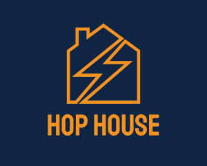 House Electric Line Art logo design