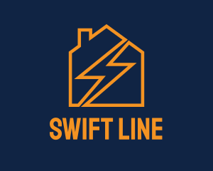 House Electric Line Art logo design