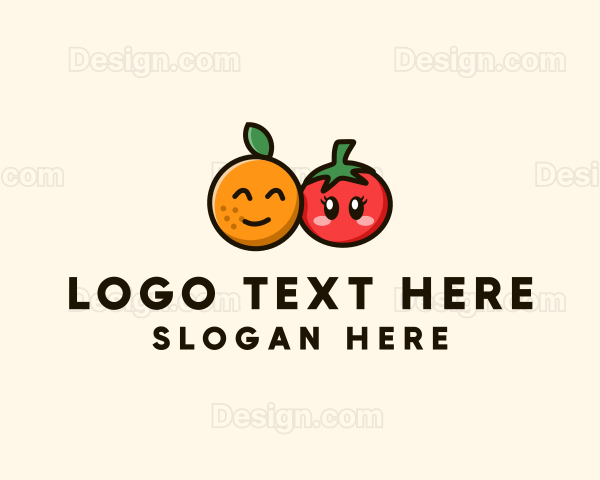 Orange Tomato Fruit Logo