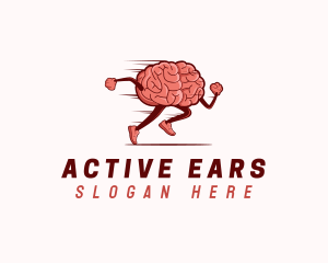 Running Active Brain logo design