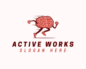 Running Active Brain logo design