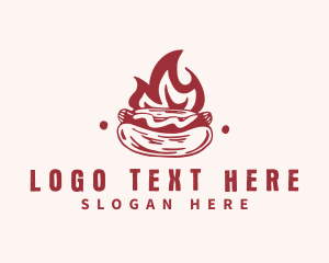 Hipster Flame Hot Dog  logo