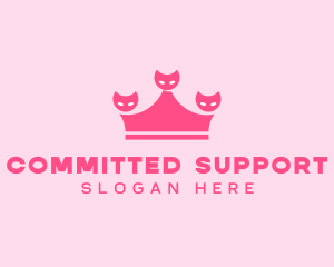 Pink Crown Kittens logo design