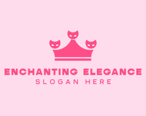 Pink Crown Kittens logo design