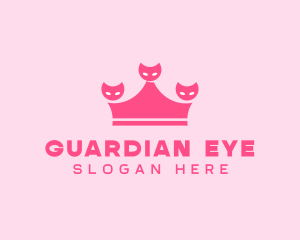 Pink Crown Kittens logo design