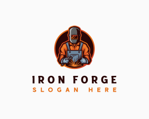 Welder Fabrication Ironwork logo design