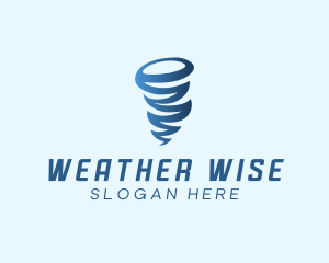 Blue Weather Tornado logo design