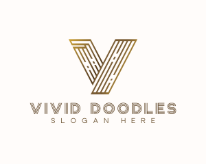 Luxury Modern Letter V logo design