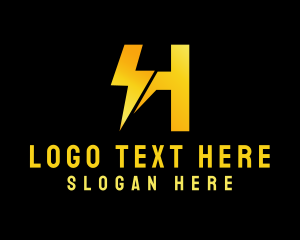 Gradient Lightning Letter H logo