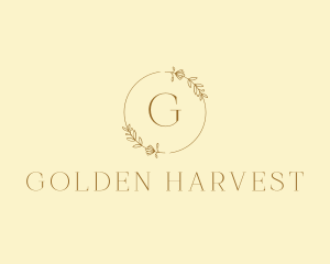 Golden Wedding Wreath logo design