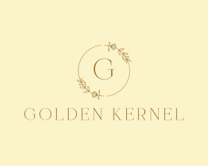 Golden Wedding Wreath logo design