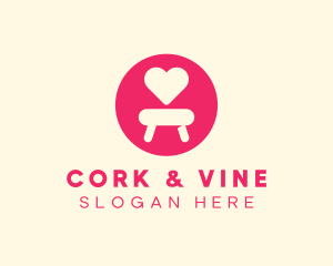 Pink Love Seat logo design