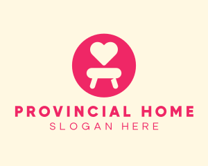 Pink Love Seat logo design