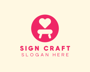 Pink Love Seat logo design