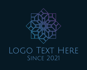 Gradient Ornate Snowflake logo