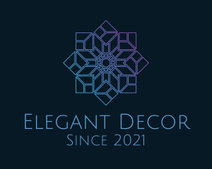 Gradient Ornate Snowflake logo design